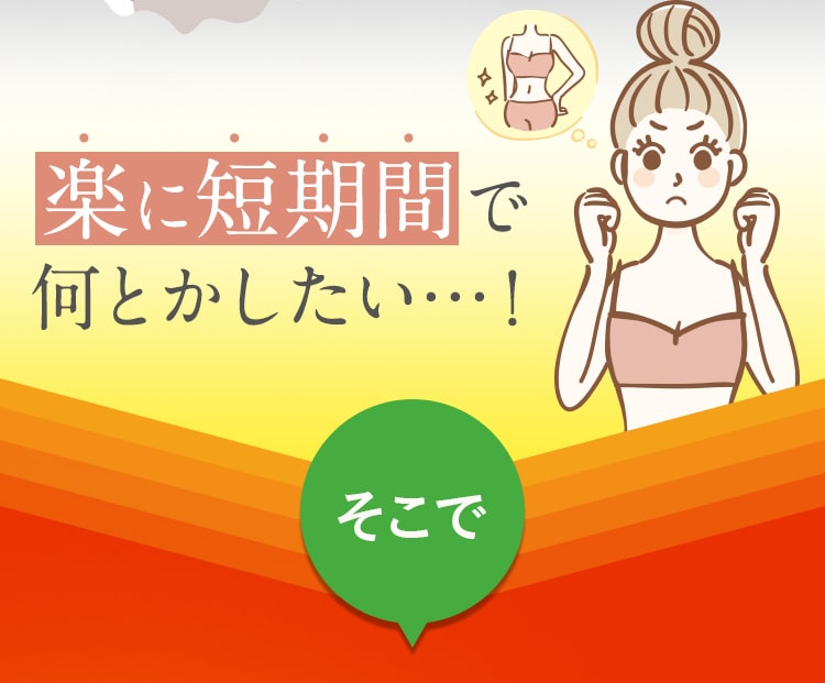 楽に短期間で何とかしたい…！そこで 