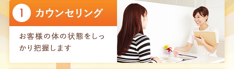 01_カウンセリング お客様の体の状態をしっかり把握します
